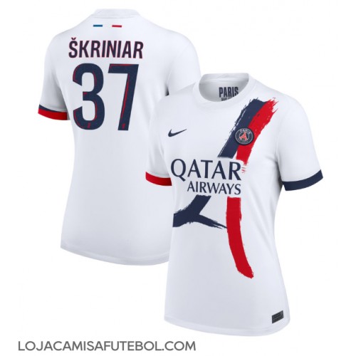 Camisa de Futebol Paris Saint-Germain Milan Skriniar #37 Equipamento Secundário Mulheres 2024-25 Manga Curta